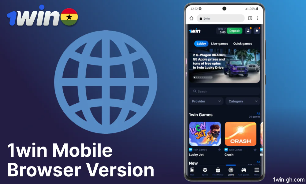 1win mobile browser version available in Ghana