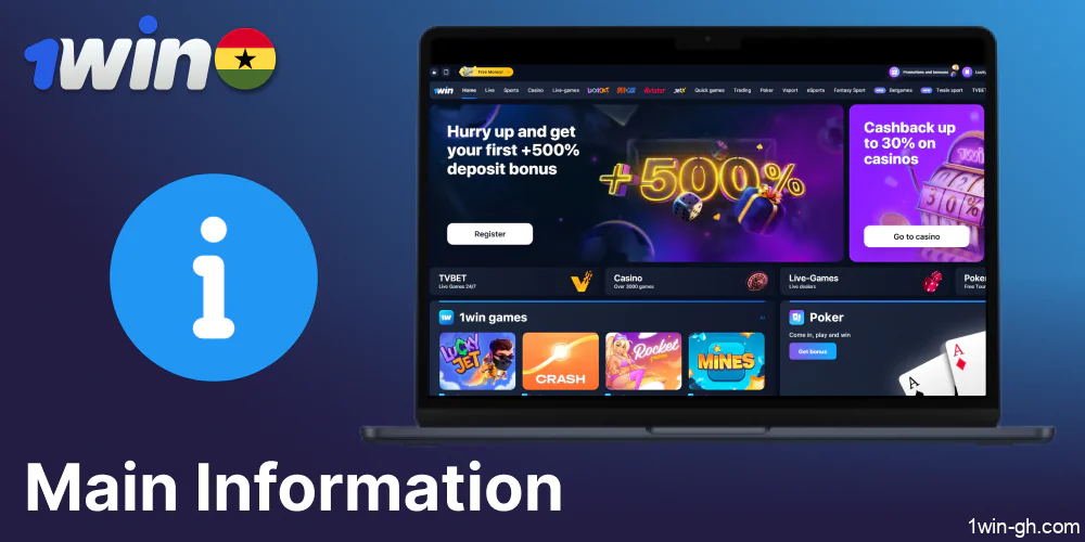 The most important infromation about 1win casino for players from Ghana