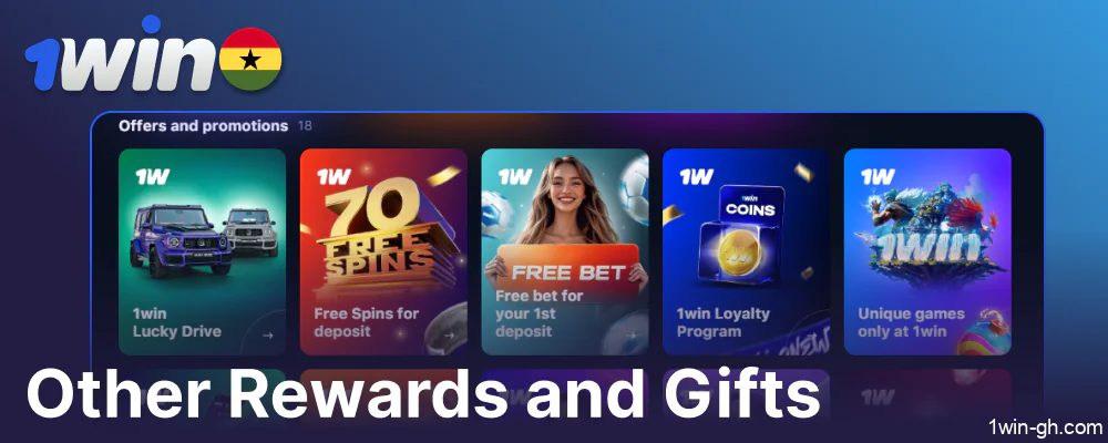 Other 1win bonuses and rewards available in Ghana