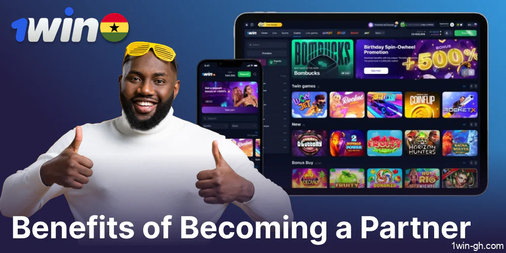 The advantages of 1win partner program in Ghana