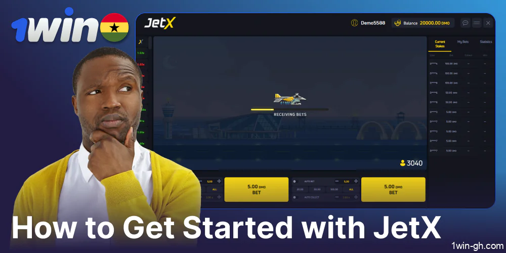 Instructions on playing Jet X on 1win for players from Ghana