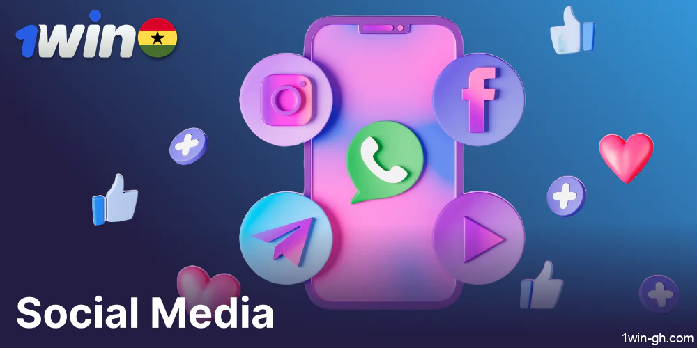 Follow 1win Ghana on Social media